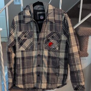 NFL Men's Cleveland Browns Plaid Jacket In Small NWT
